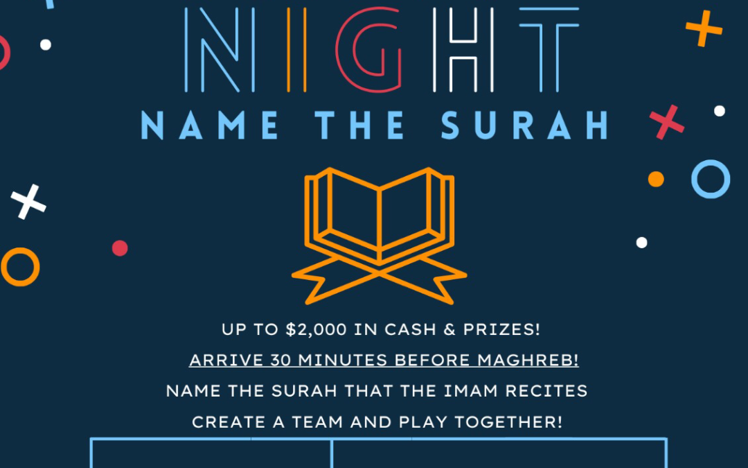 Trivia Night “Name The Surah” Sept. 30th.